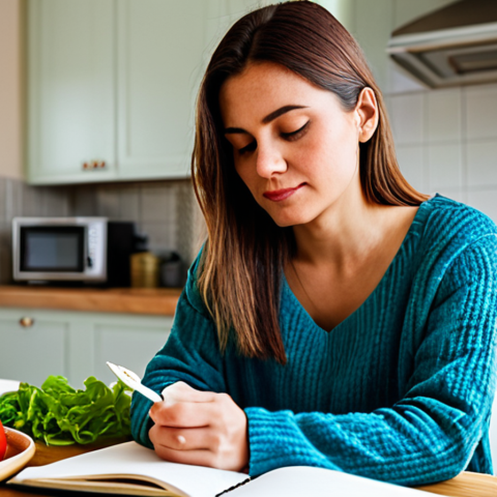 체질별 맞춤 영양 - "Listening to Your Body"**

A woman in her 30s, wearing comfortable, casual clothing (jeans and a sw...