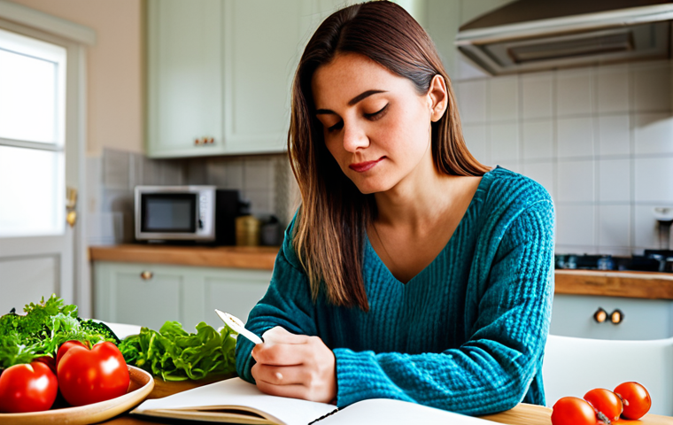 체질별 맞춤 영양 - "Listening to Your Body"**

A woman in her 30s, wearing comfortable, casual clothing (jeans and a sw...