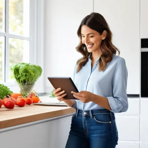 Home 26 영양 상담 사례 분석 - **"A modern and bright French kitchen, bathed in soft, natural light, where a woman in her late 20s,...