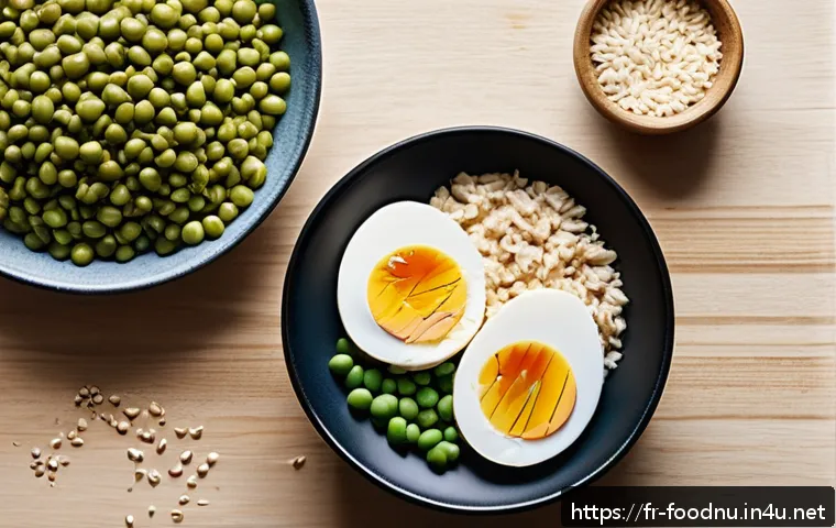 단백질 보충제 종류 및 효능 - A modern kitchen scene featuring a diverse array of protein sources on a wooden countertop: a glass ...